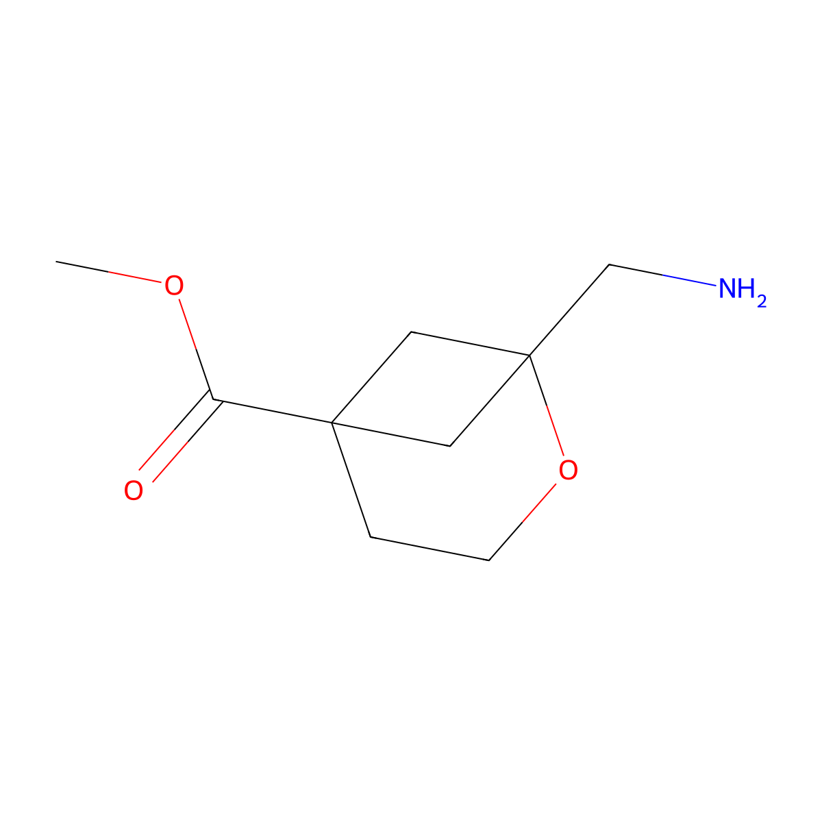 Methyl 1-(aminomethyl)-2-oxabicyclo[3.1.1]heptane-5-carboxylate molecular structure, CAS 2580232-88-6