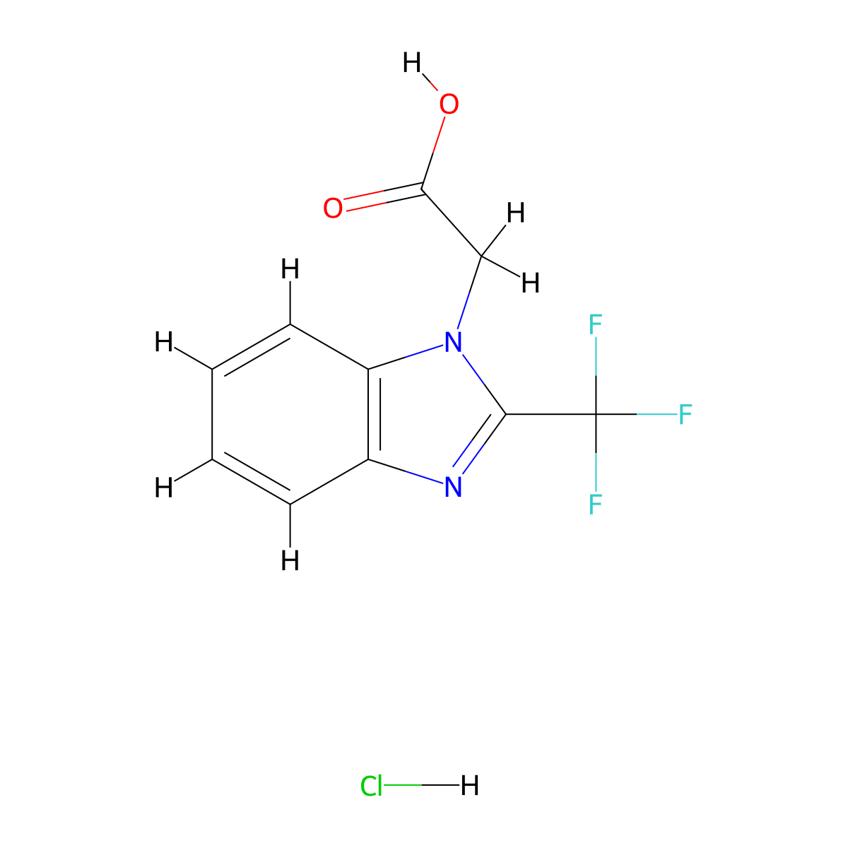 2-[2-(trifluoromethyl)-1H-1,3-benzodiazol-1-yl]aceticacidhydrochloride molecular structure, CAS 2580232-89-7