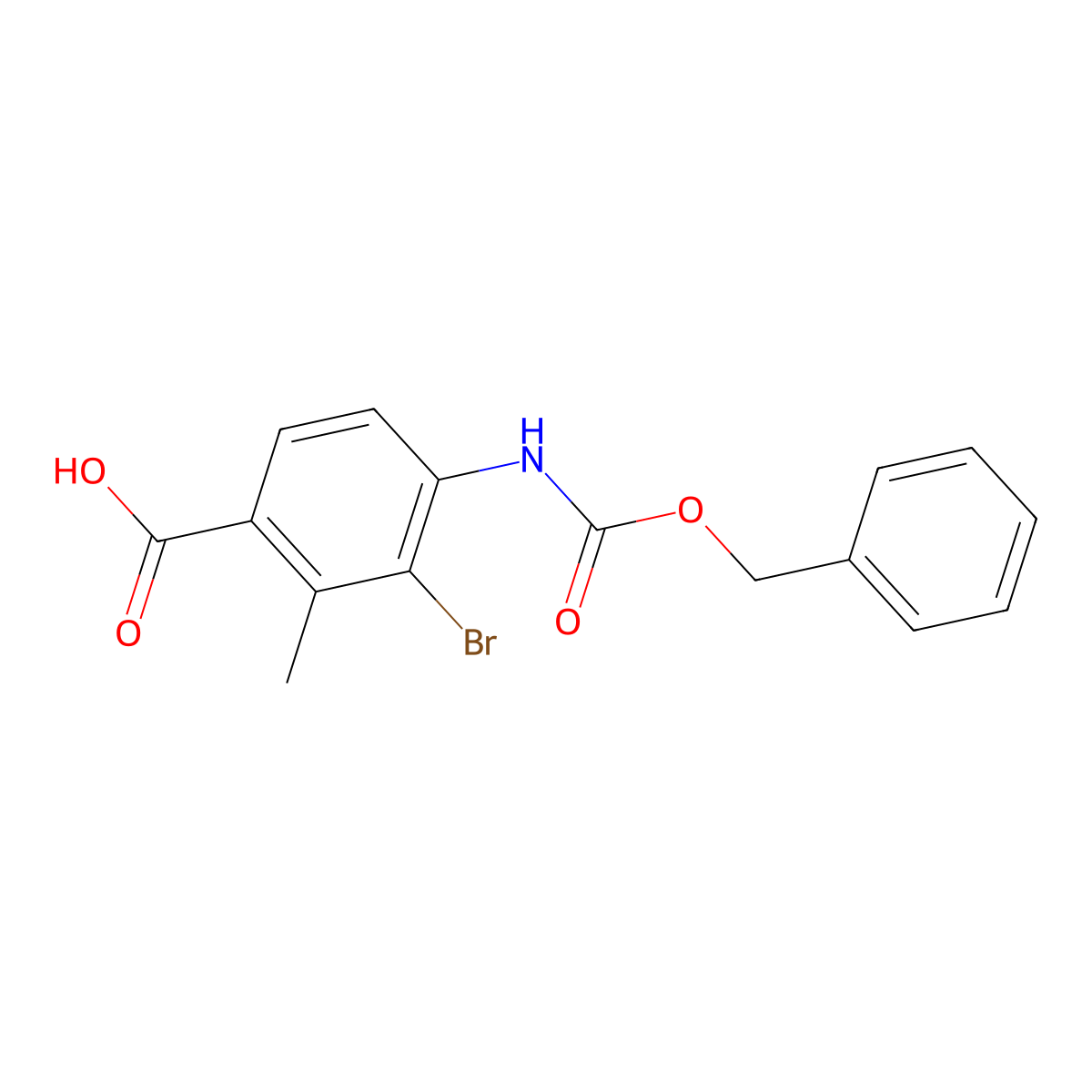 4-{[(Benzyloxy)carbonyl]amino}-3-bromo-2-methylbenzoic acid molecular structure, CAS 2580232-92-2