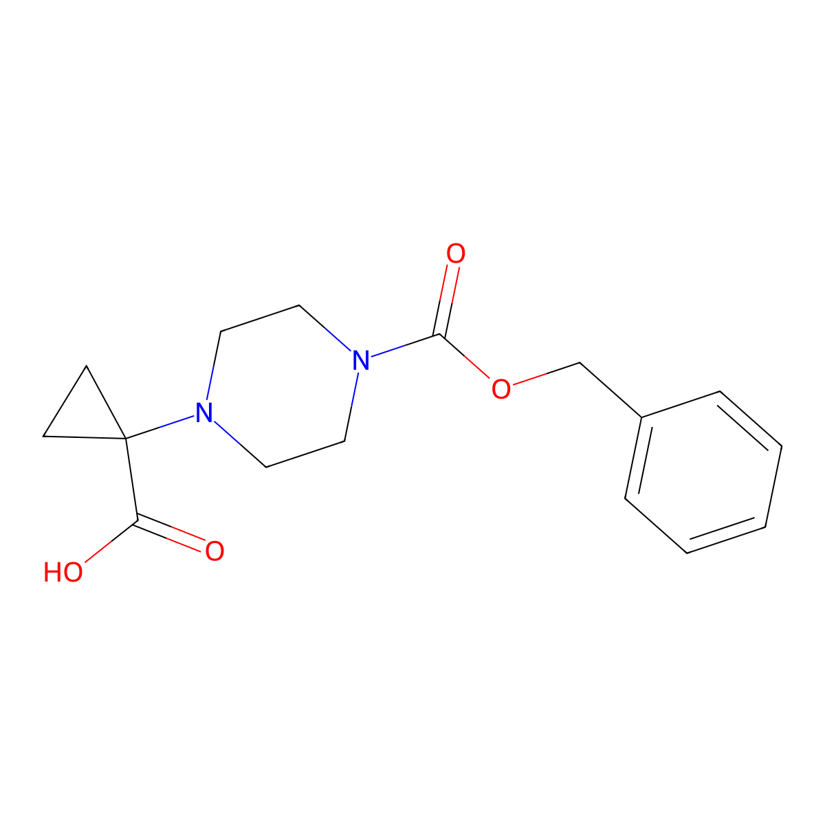 1-{4-[(Benzyloxy)carbonyl]piperazin-1-yl}cyclopropane-1-carboxylic acid molecular structure, CAS 2580232-97-7
