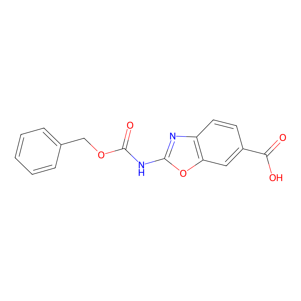 2-{[(Benzyloxy)carbonyl]amino}-1,3-benzoxazole-6-carboxylic acid molecular structure, CAS 2580232-99-9