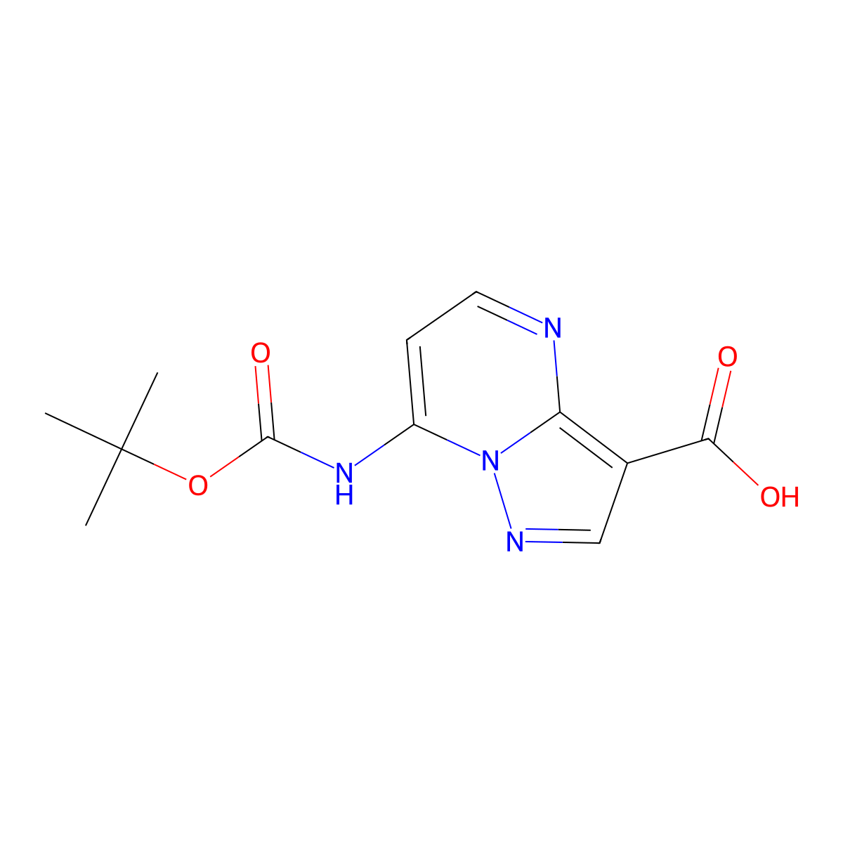 7-{[(Tert-butoxy)carbonyl]amino}pyrazolo[1,5-a]pyrimidine-3-carboxylic acid molecular structure, CAS 2580233-05-0
