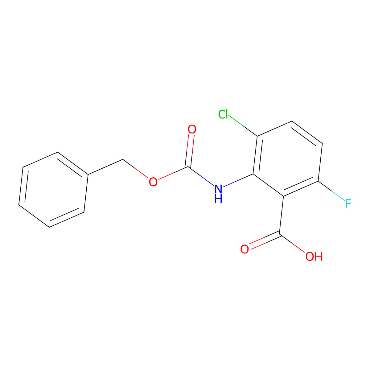 2-{[(Benzyloxy)carbonyl]amino}-3-chloro-6-fluorobenzoic acid molecular structure, CAS 2580233-06-1