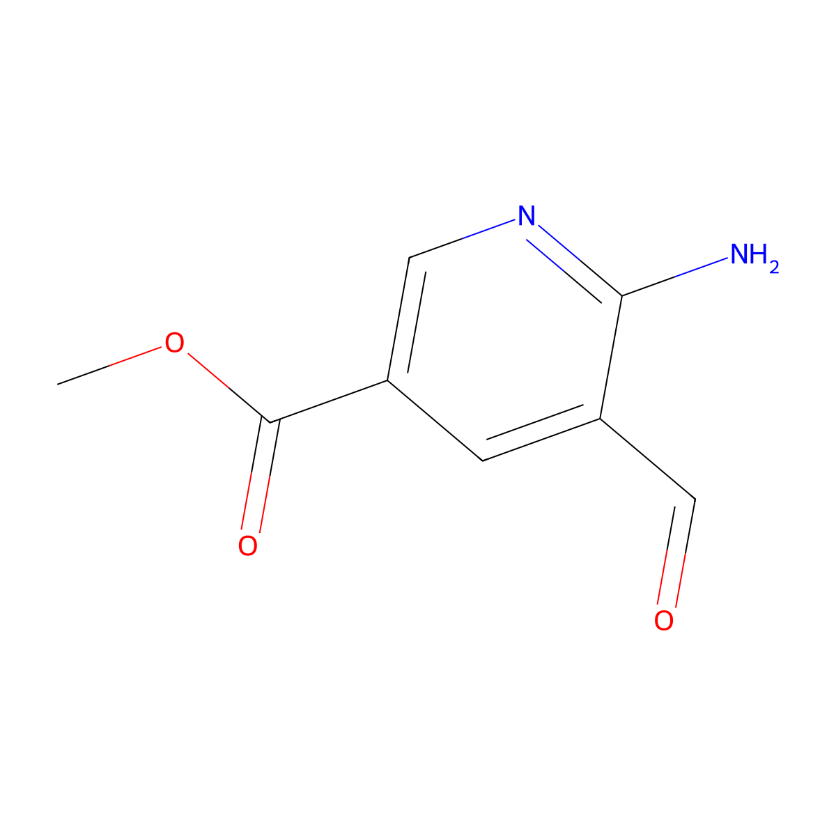 Methyl 6-amino-5-formylpyridine-3-carboxylate molecular structure, CAS 2580233-12-9