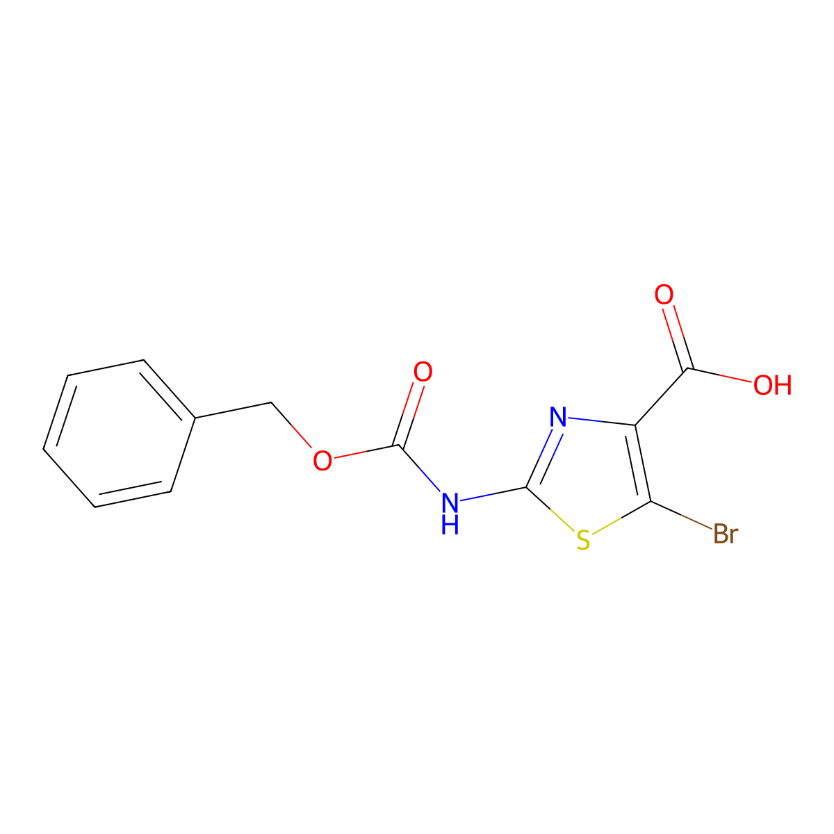 2-{[(Benzyloxy)carbonyl]amino}-5-bromo-1,3-thiazole-4-carboxylic acid molecular structure, CAS 2580233-13-0