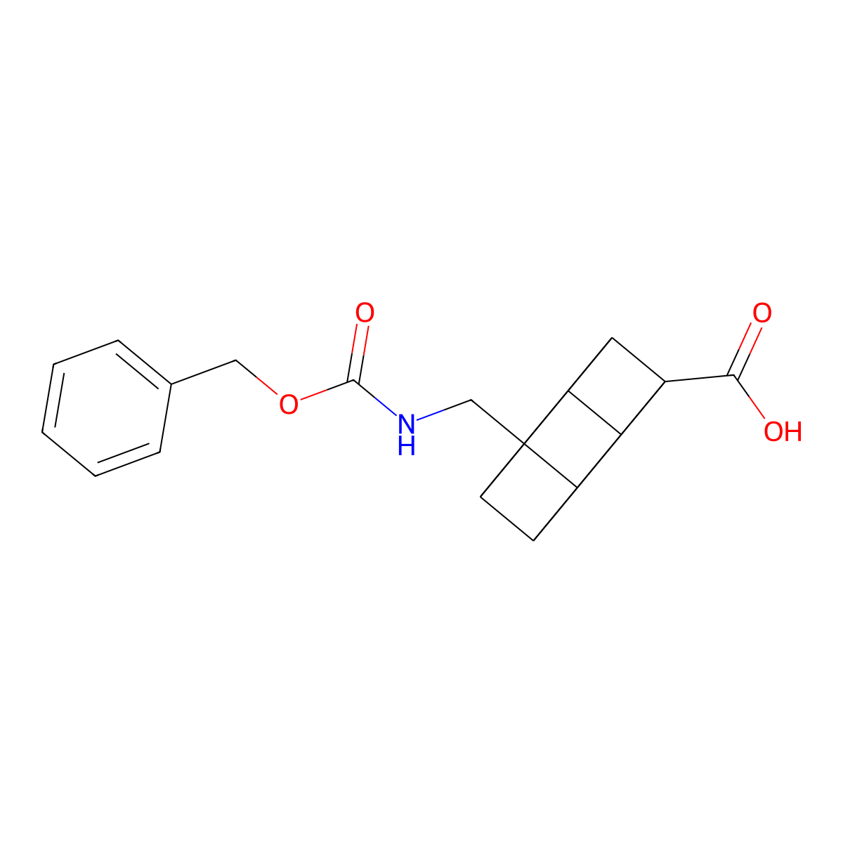 8-({[(Benzyloxy)carbonyl]amino}methyl)cubane-1-carboxylic acid molecular structure, CAS 2580233-15-2