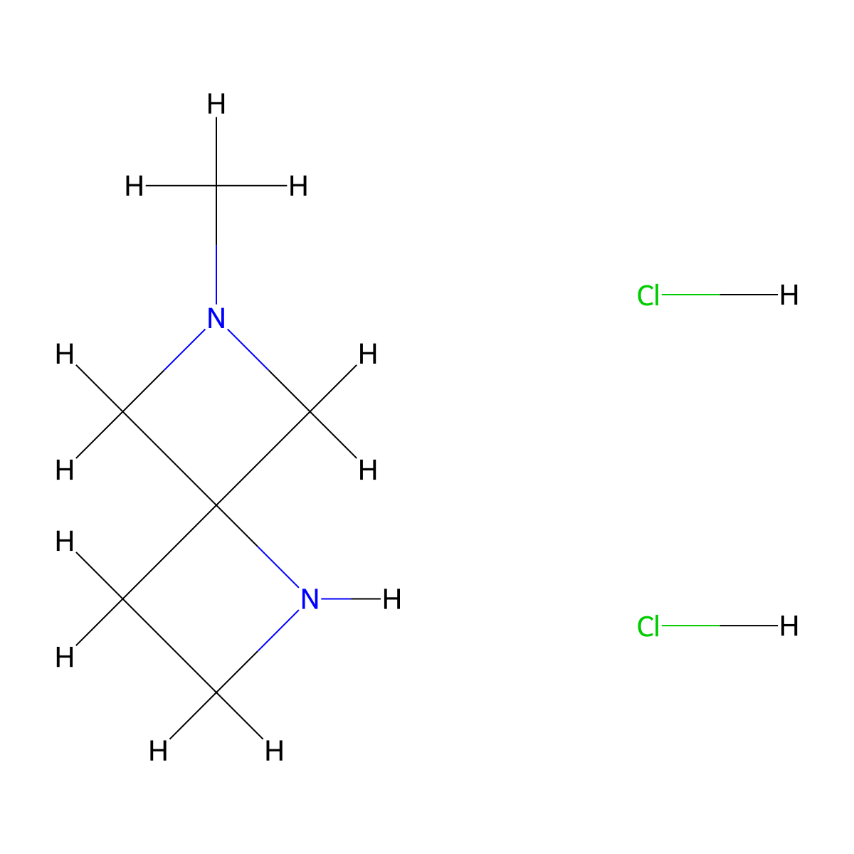 6-Methyl-1,6-diazaspiro[3.3]heptane dihydrochloride molecular structure, CAS 2580233-20-9