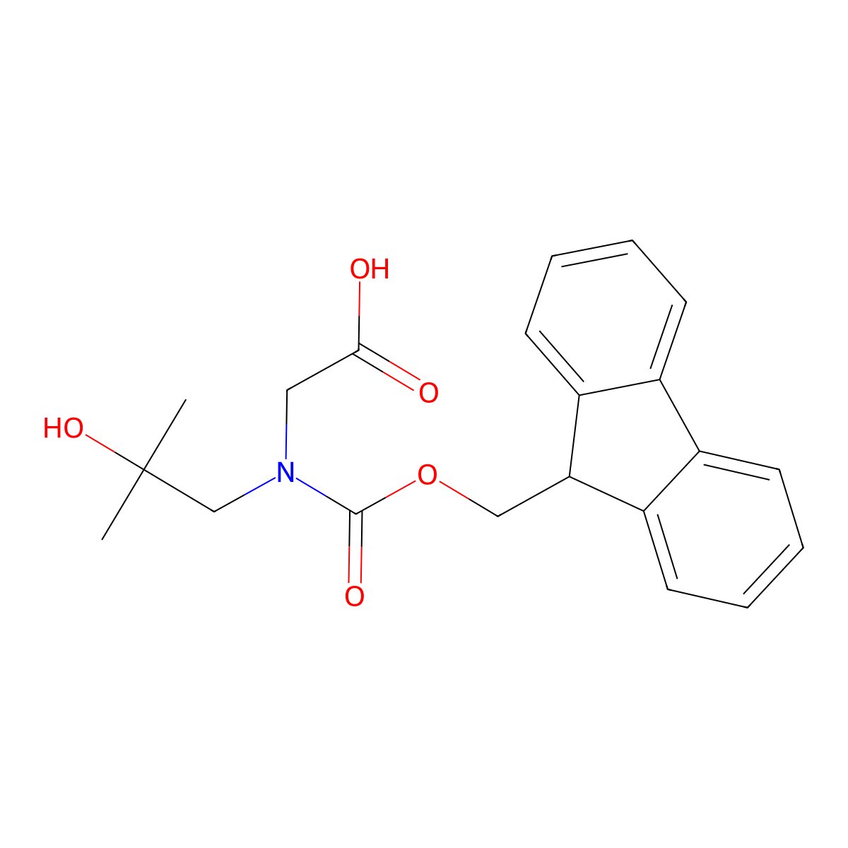 2-({[(9H-fluoren-9-yl)methoxy]carbonyl}(2-hydroxy-2-methylpropyl)amino)aceticacid molecular structure, CAS 2580233-28-7