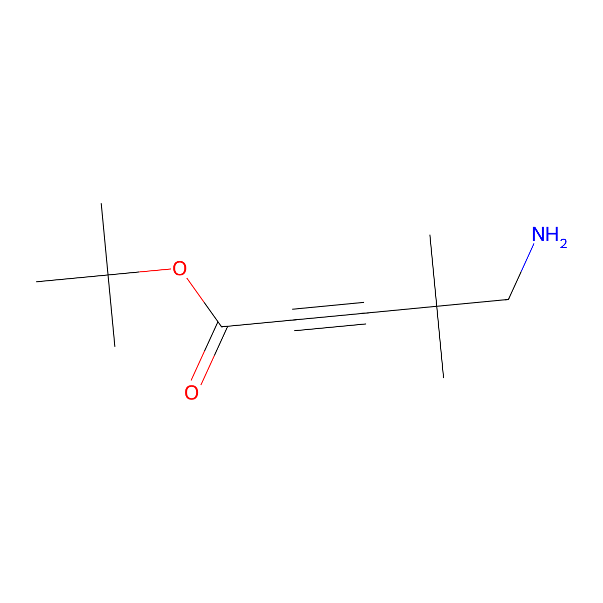 Tert-butyl 5-amino-4,4-dimethylpent-2-ynoate molecular structure, CAS 2580233-30-1
