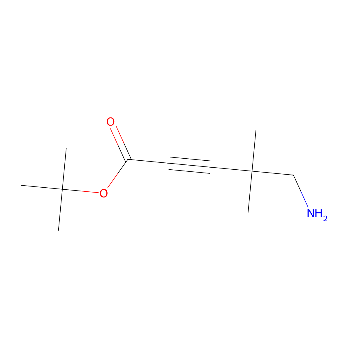 Tert-butyl 5-amino-4,4-dimethylpent-2-ynoate molecular structure, CAS 2580233-30-1