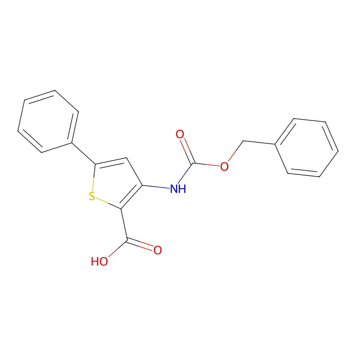 3-{[(Benzyloxy)carbonyl]amino}-5-phenylthiophene-2-carboxylic acid molecular structure, CAS 2580233-33-4