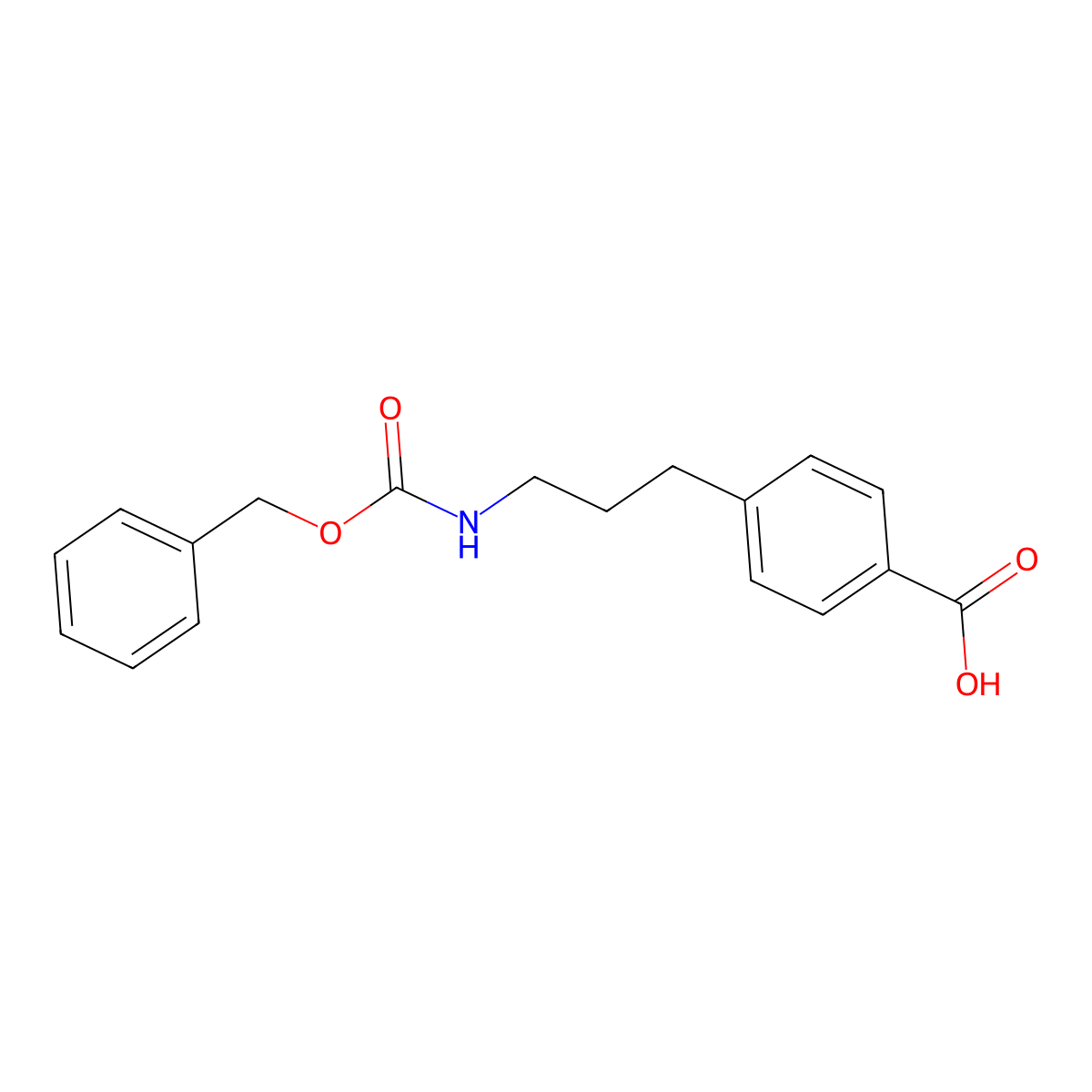 4-(3-{[(Benzyloxy)carbonyl]amino}propyl)benzoic acid molecular structure, CAS 2580233-35-6