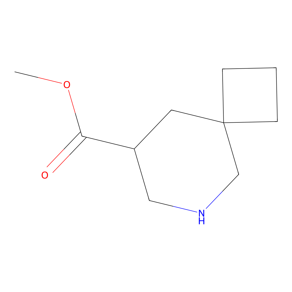 Methyl 6-azaspiro[3.5]nonane-8-carboxylate molecular structure, CAS 2580233-44-7