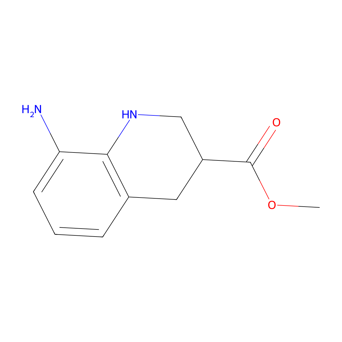 Methyl 8-amino-1,2,3,4-tetrahydroquinoline-3-carboxylate molecular structure, CAS 2580233-45-8