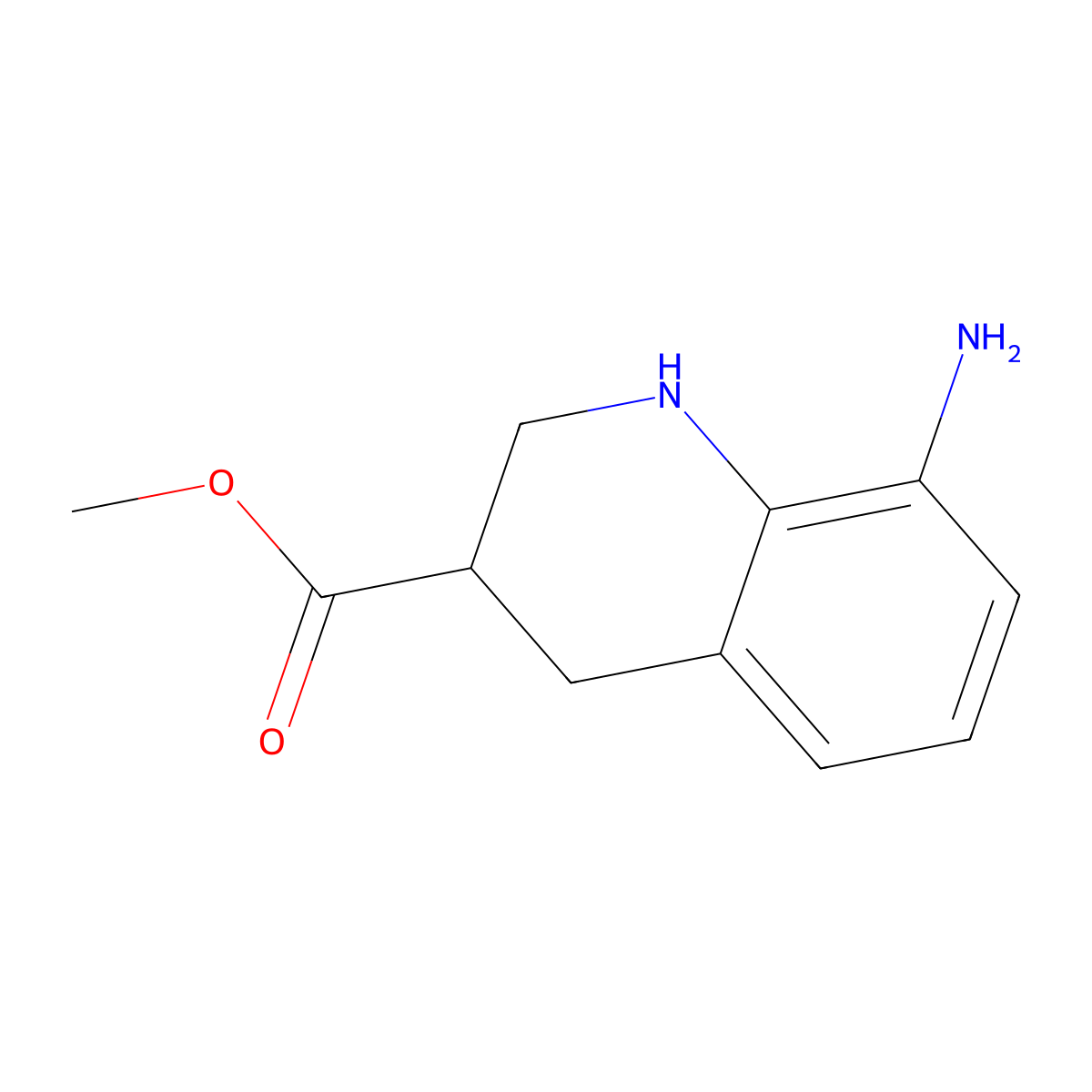 Methyl 8-amino-1,2,3,4-tetrahydroquinoline-3-carboxylate molecular structure, CAS 2580233-45-8