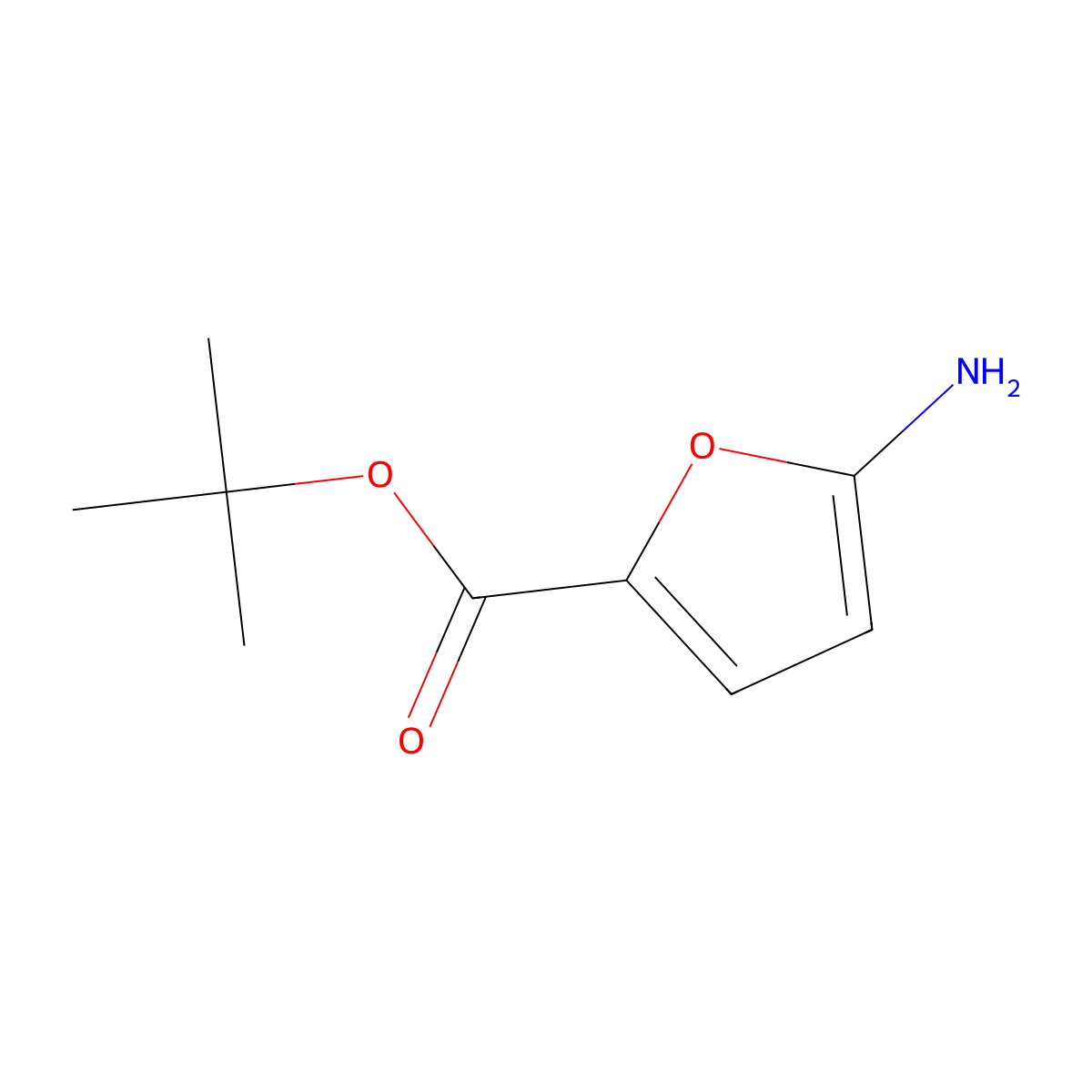 Tert-butyl 5-aminofuran-2-carboxylate molecular structure, CAS 2580233-46-9