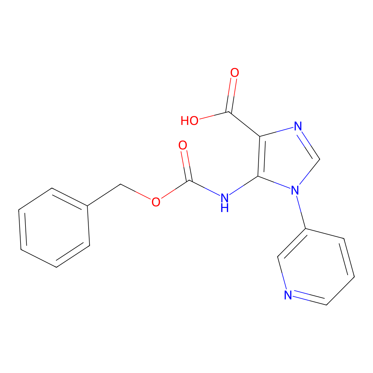 5-{[(benzyloxy)carbonyl]amino}-1-(pyridin-3-yl)-1H-imidazole-4-carboxylic acid molecular structure, CAS 2580233-48-1