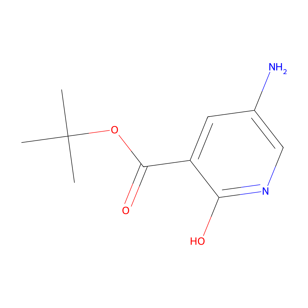 Tert-butyl 5-amino-2-hydroxypyridine-3-carboxylate molecular structure, CAS 2580233-51-6