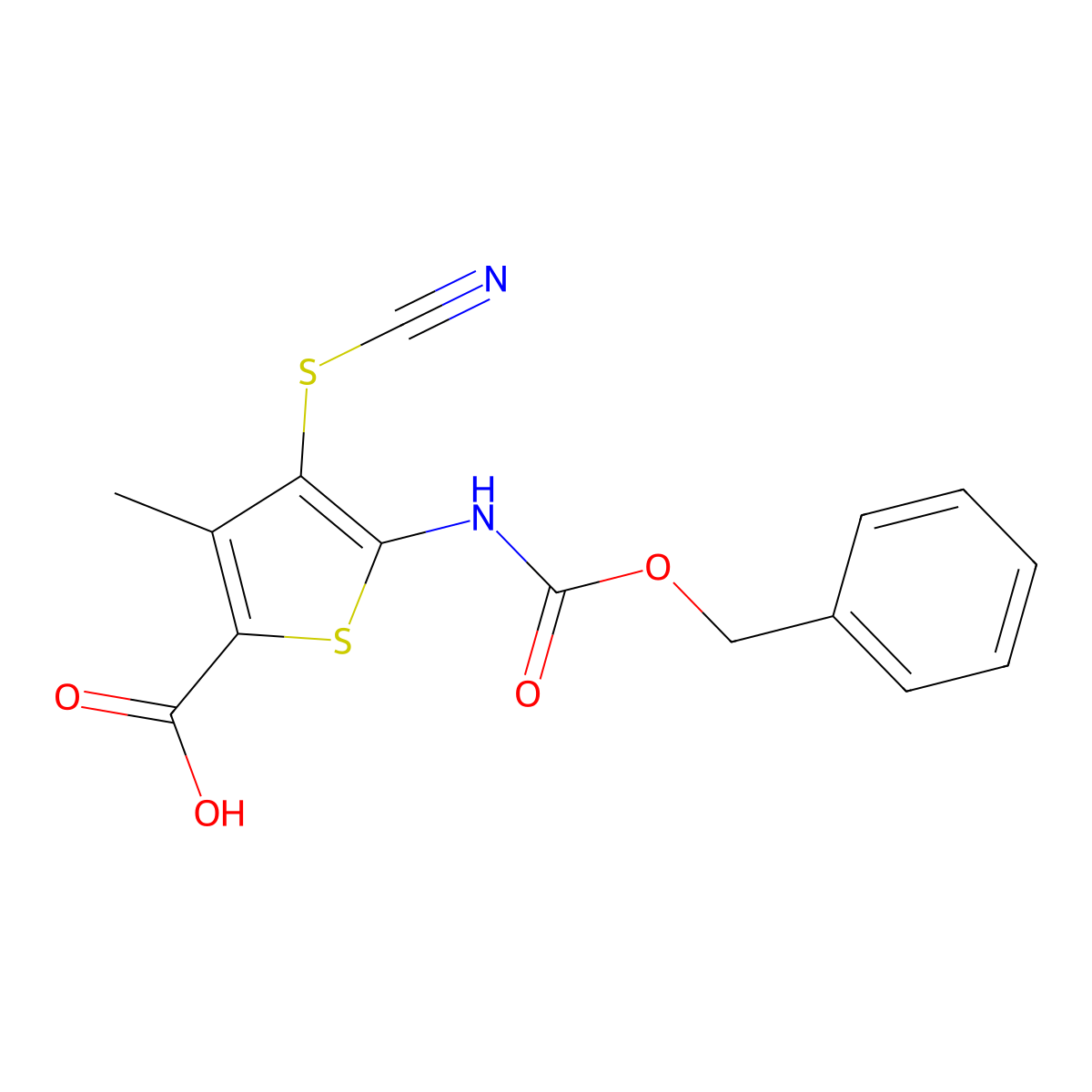 5-{[(Benzyloxy)carbonyl]amino}-4-(cyanosulfanyl)-3-methylthiophene-2-carboxylic acid molecular structure, CAS 2580233-59-4