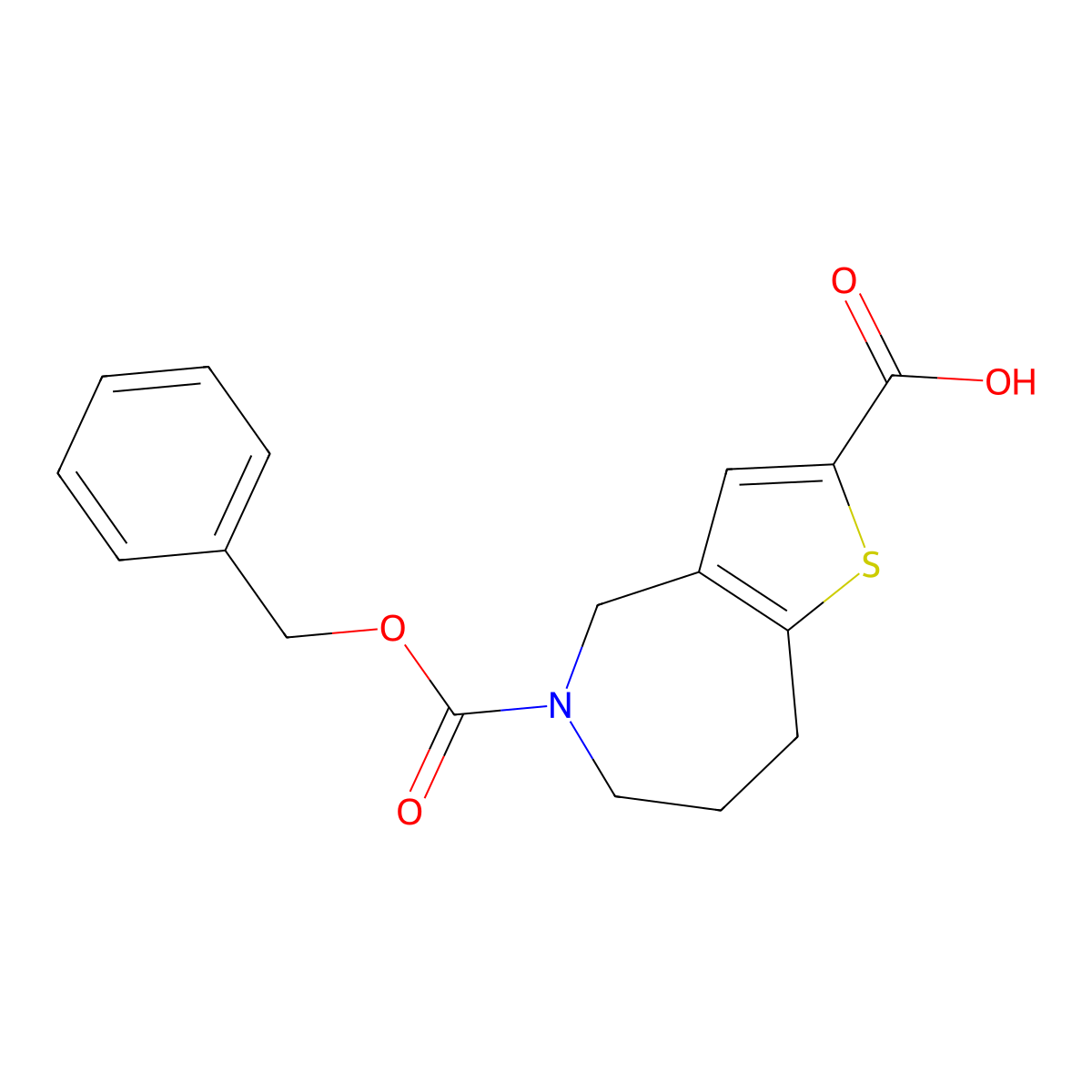 5-[(benzyloxy)carbonyl]-4H,5H,6H,7H,8H-thieno[3,2-c]azepine-2-carboxylic acid molecular structure, CAS 2580233-65-2