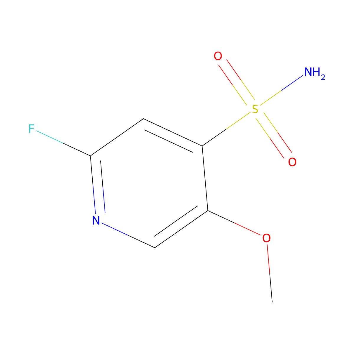 2-Fluoro-5-methoxypyridine-4-sulfonamide molecular structure, CAS 2580233-66-3