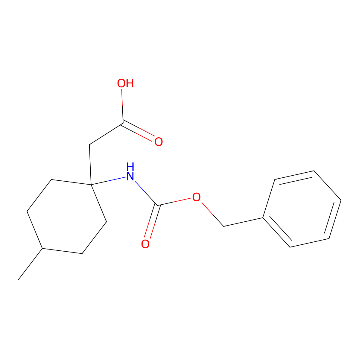 2-(1-{[(Benzyloxy)carbonyl]amino}-4-methylcyclohexyl)acetic acid molecular structure, CAS 2580233-68-5