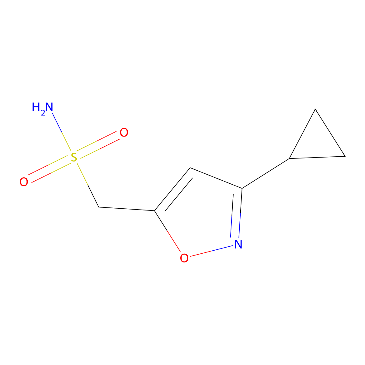 (3-Cyclopropyl-1,2-oxazol-5-yl)methanesulfonamide molecular structure, CAS 2580233-88-9