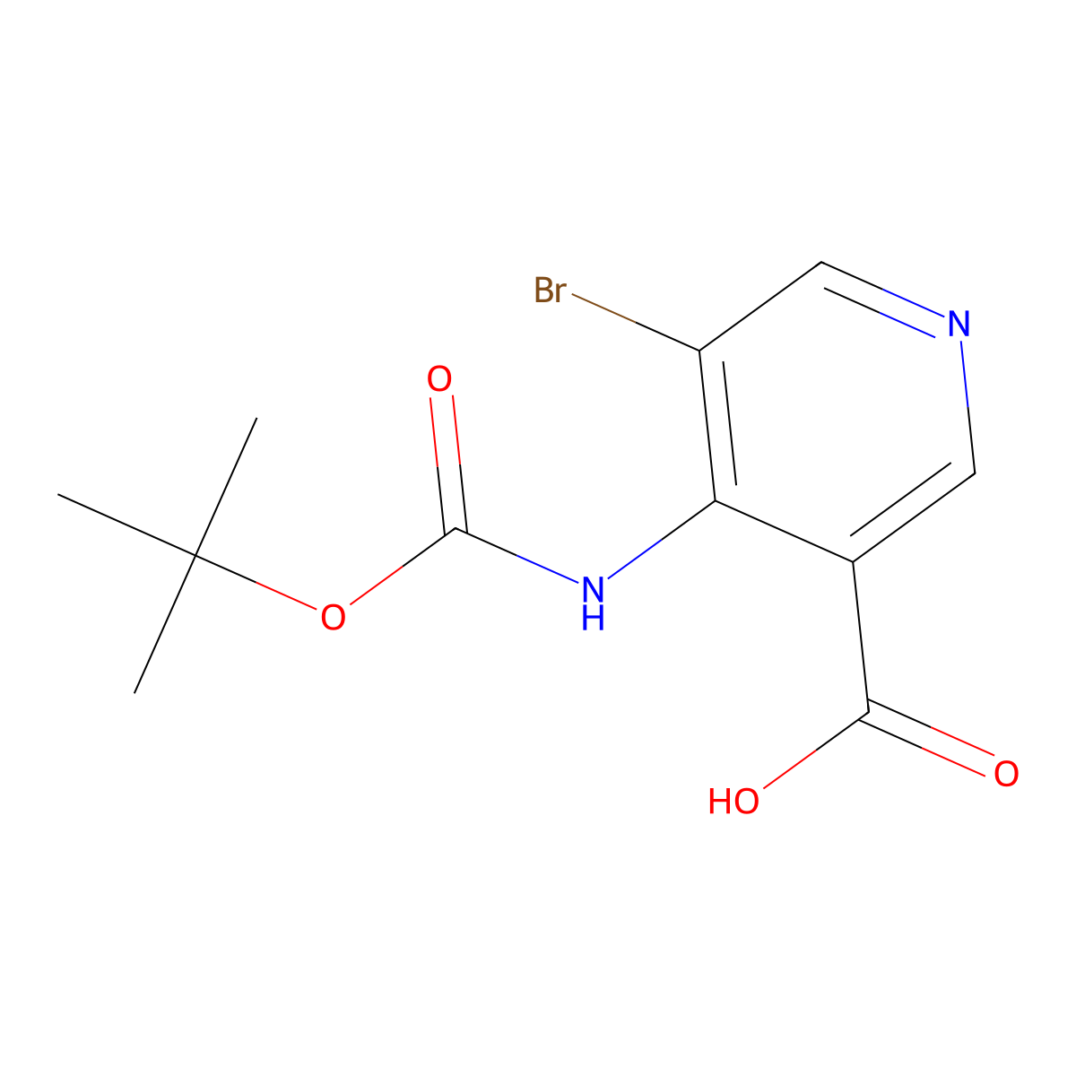 5-Bromo-4-{[(tert-butoxy)carbonyl]amino}pyridine-3-carboxylic acid molecular structure, CAS 2580233-95-8