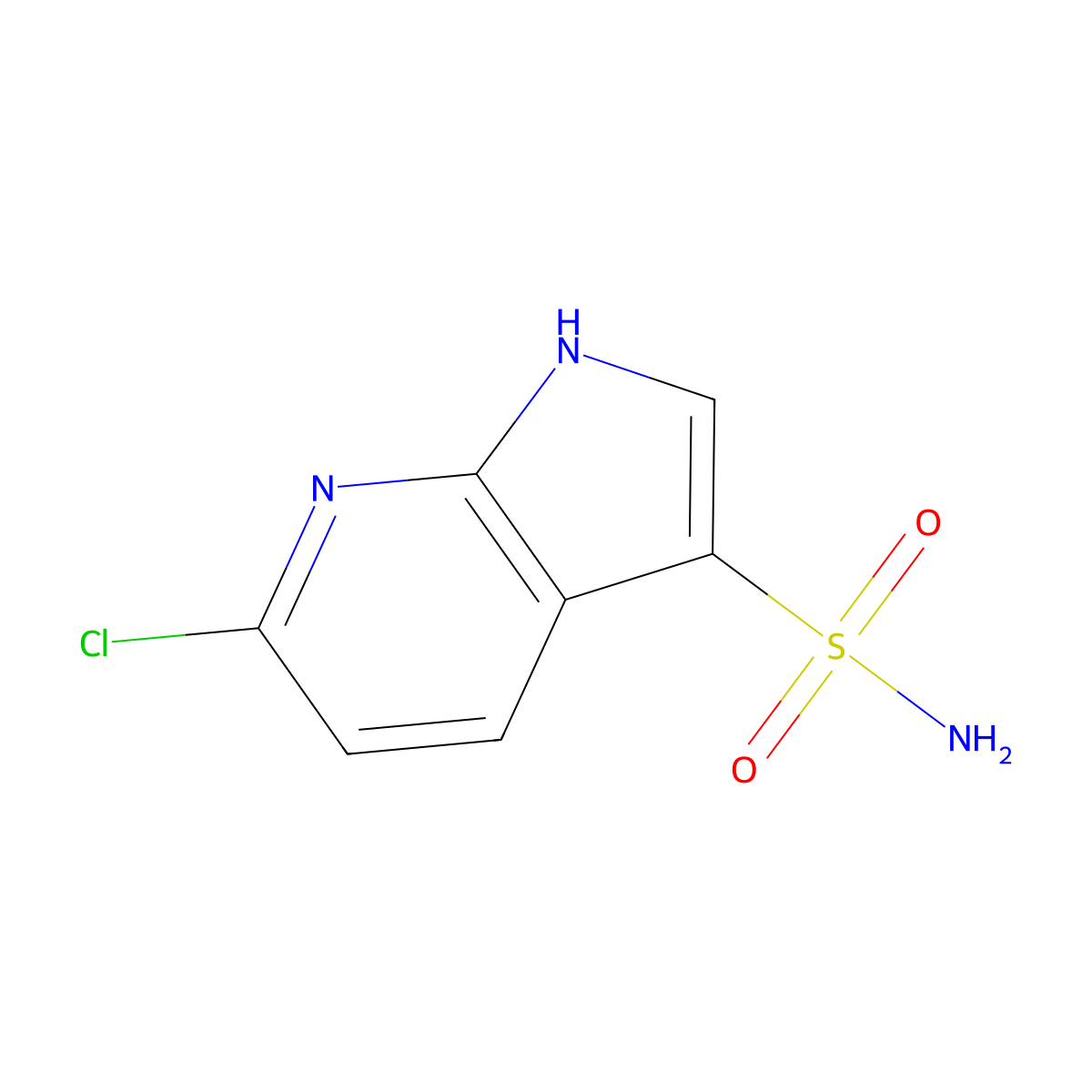 6-chloro-1H-pyrrolo[2,3-b]pyridine-3-sulfonamide molecular structure, CAS 2580233-98-1