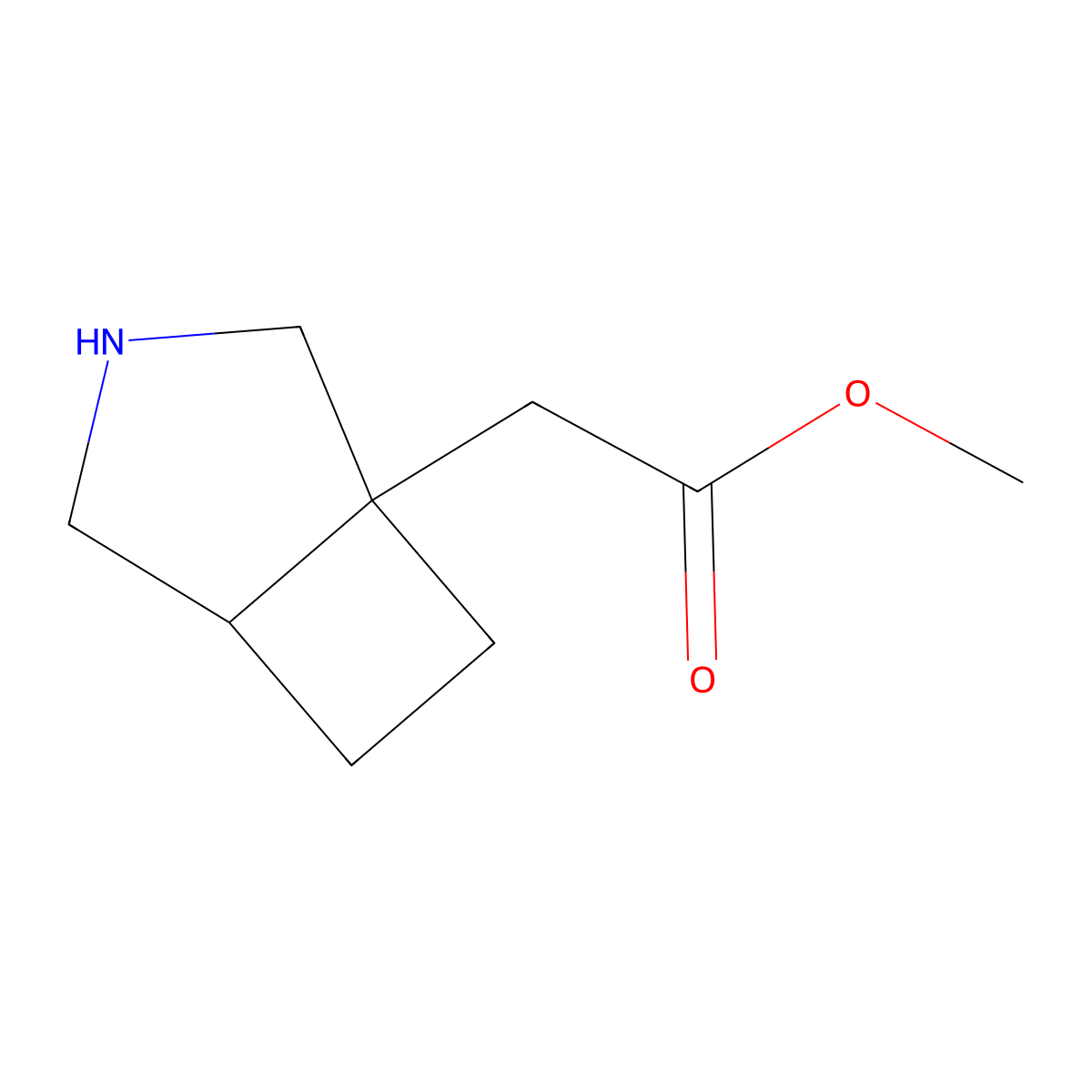 rac-methyl 2-[(1R,5R)-3-azabicyclo[3.2.0]heptan-1-yl]acetate molecular structure, CAS 2580233-99-2