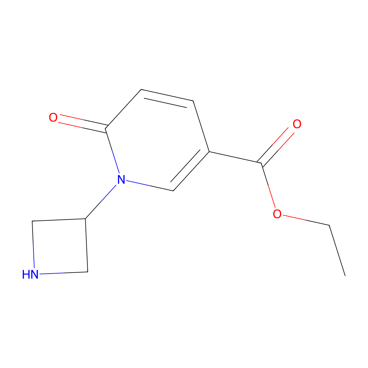 Ethyl 1-(azetidin-3-yl)-6-oxo-1,6-dihydropyridine-3-carboxylate molecular structure, CAS 2580234-09-7