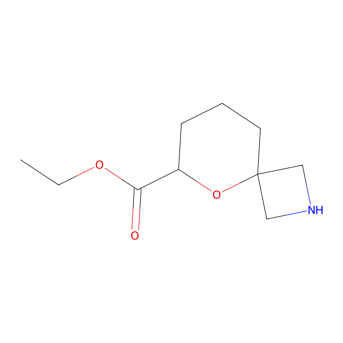 Ethyl 5-oxa-2-azaspiro[3.5]nonane-6-carboxylate molecular structure, CAS 2580234-16-6