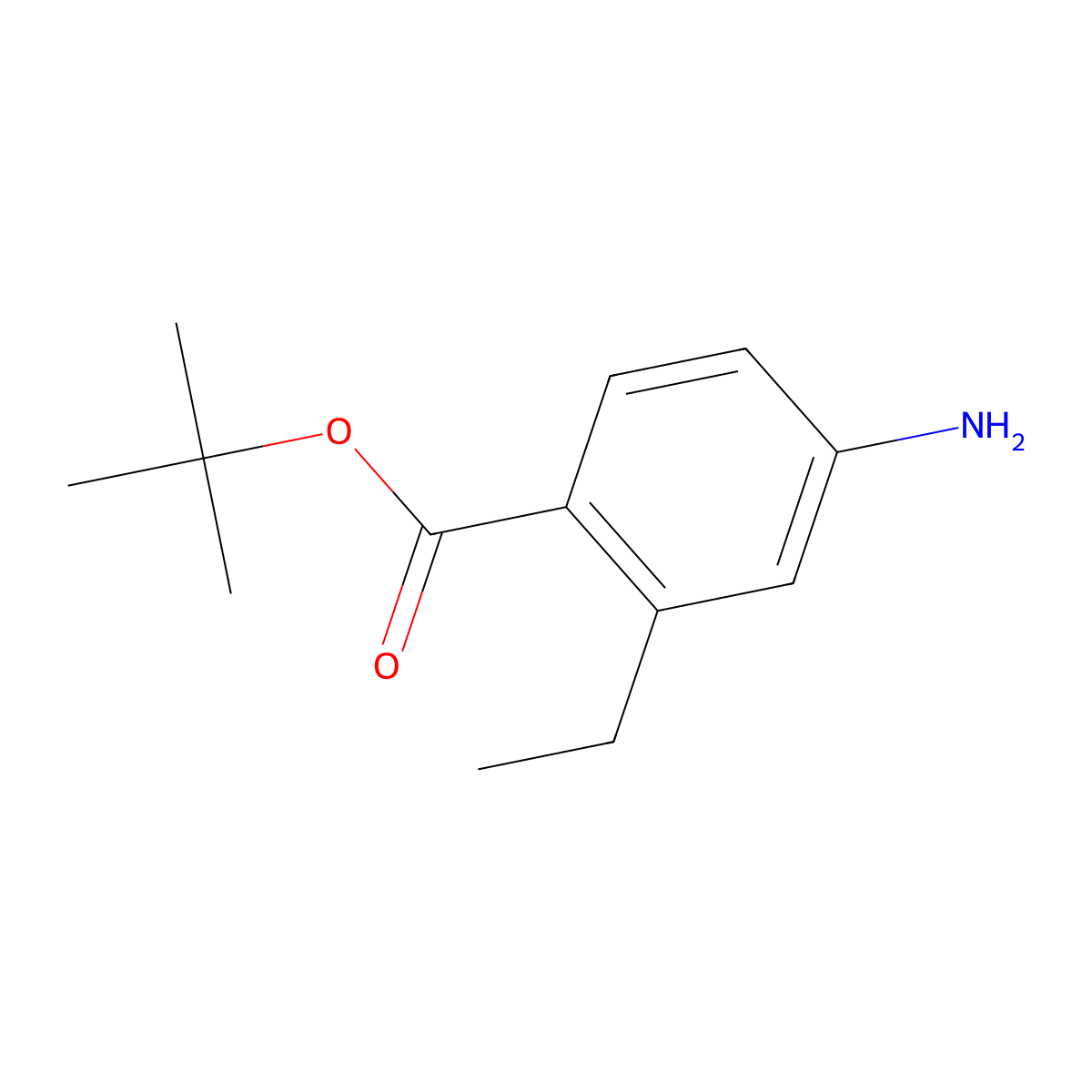 Tert-butyl 4-amino-2-ethylbenzoate molecular structure, CAS 2580234-24-6