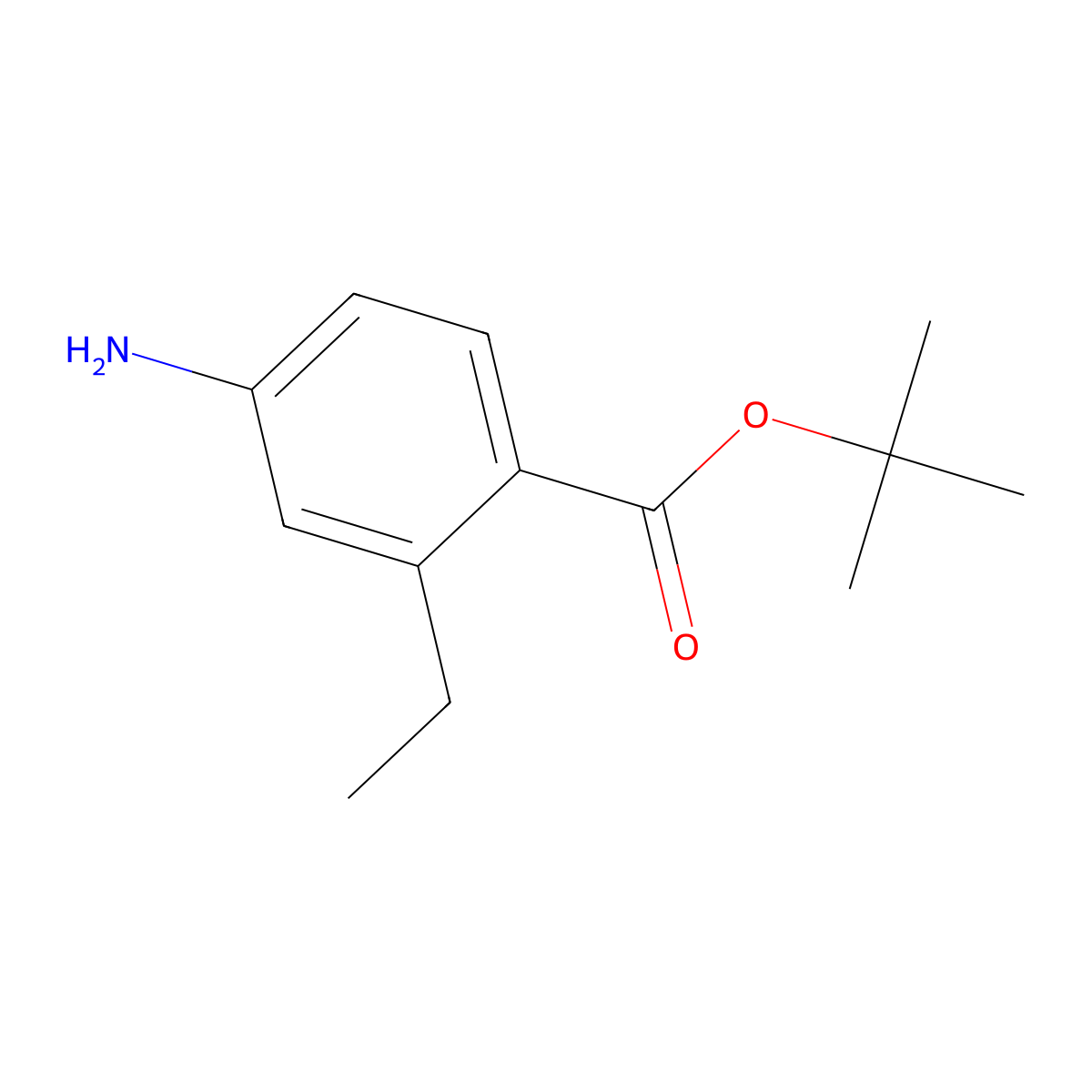 Tert-butyl 4-amino-2-ethylbenzoate molecular structure, CAS 2580234-24-6