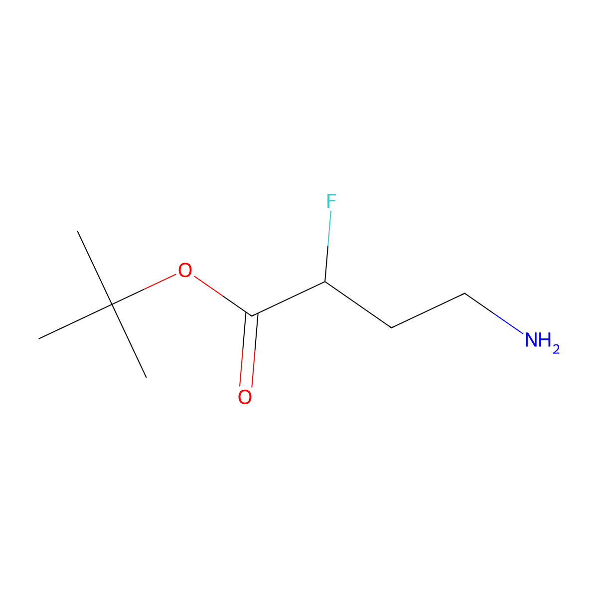 Tert-butyl 4-amino-2-fluorobutanoate molecular structure, CAS 2580234-26-8
