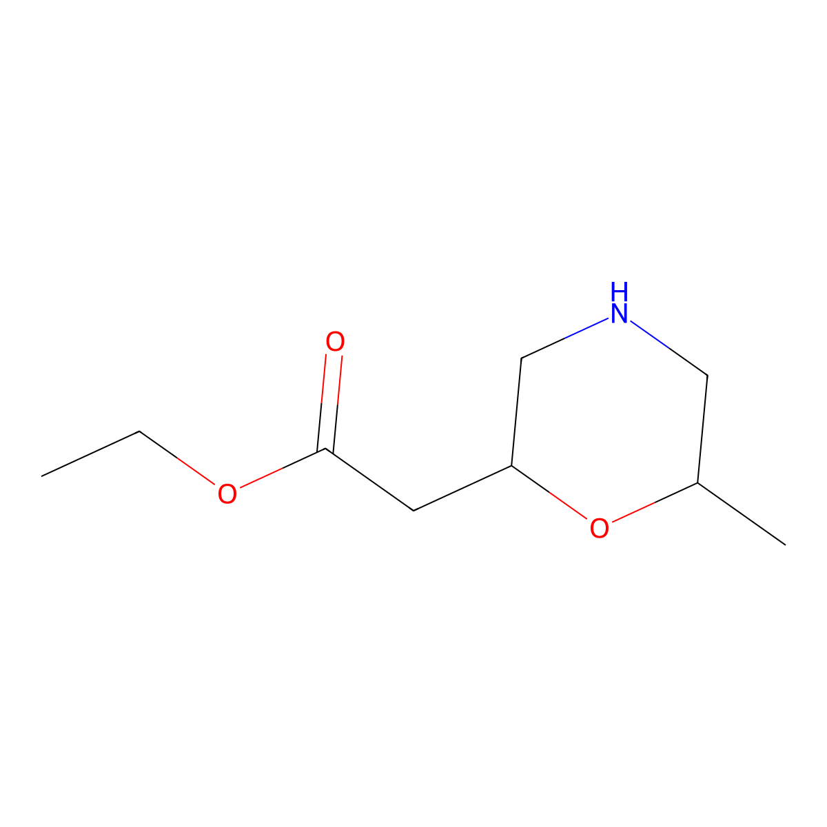 Ethyl 2-(6-methylmorpholin-2-yl)acetate molecular structure, CAS 2580234-31-5
