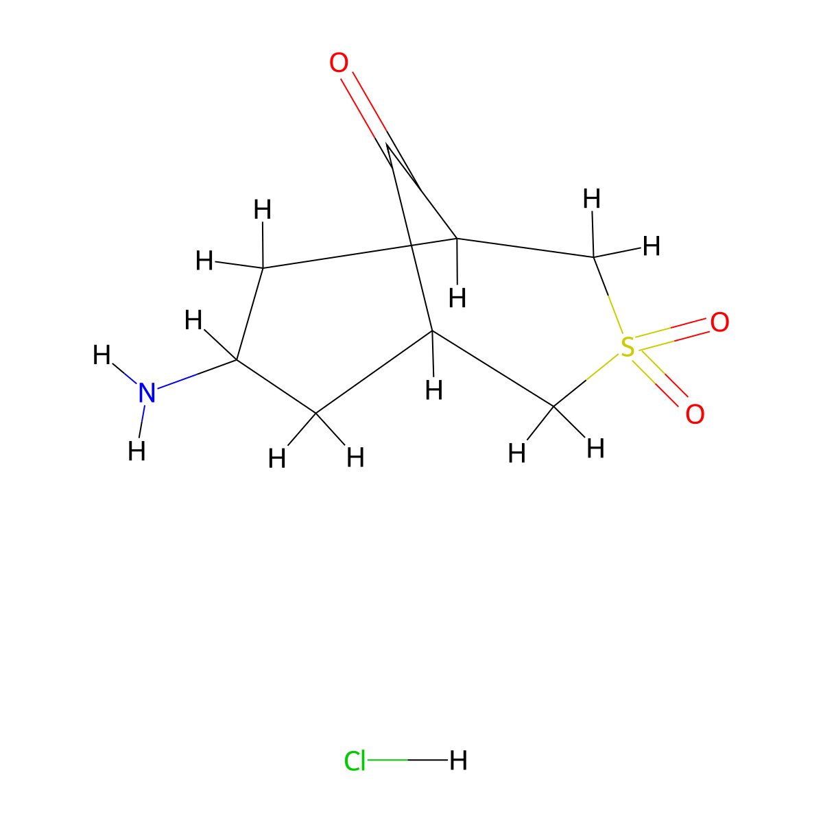 7-Amino-3lambda6-thiabicyclo[3.3.1]nonane-3,3,9-trione hydrochloride molecular structure, CAS 2580234-36-0
