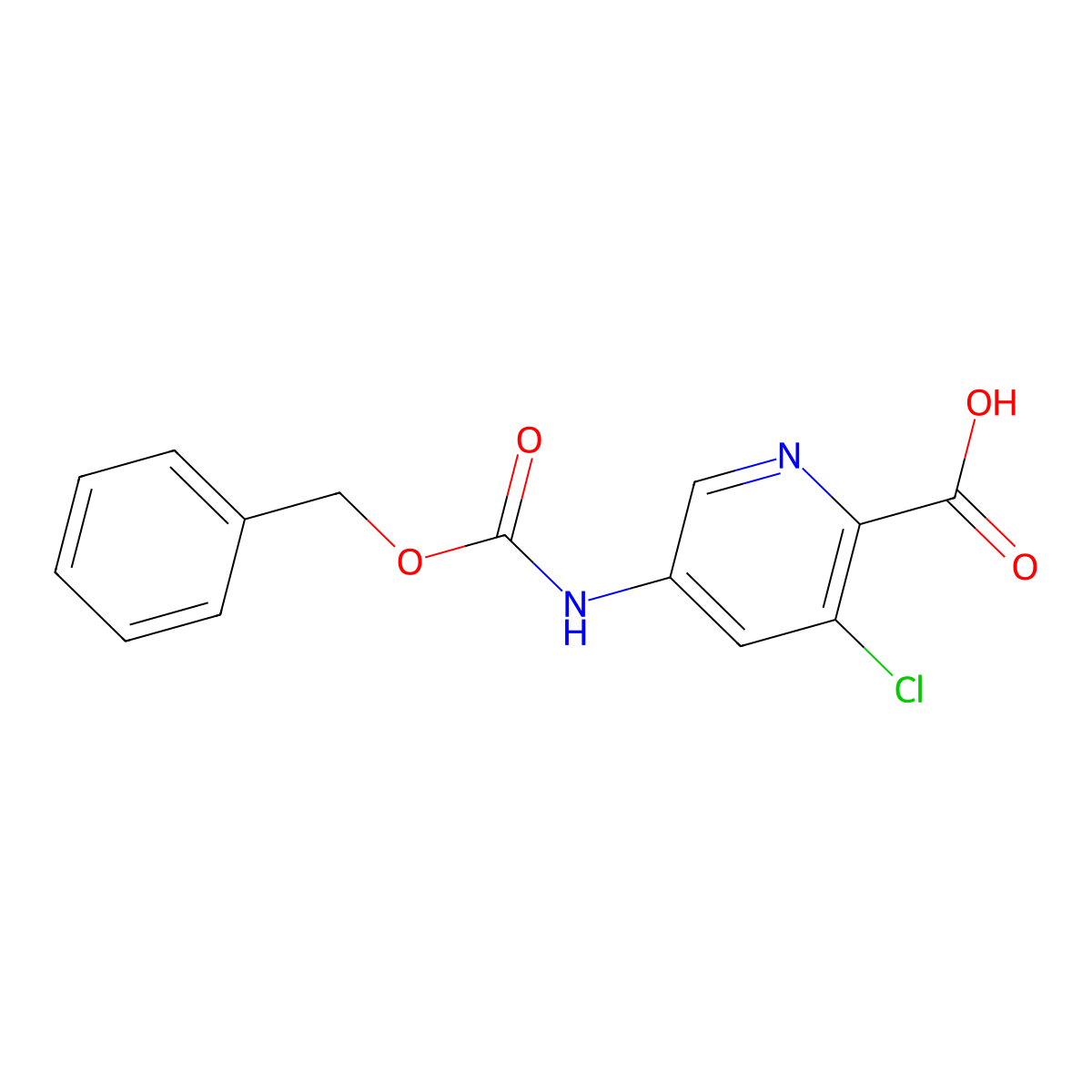 5-{[(Benzyloxy)carbonyl]amino}-3-chloropyridine-2-carboxylic acid molecular structure, CAS 2580234-37-1