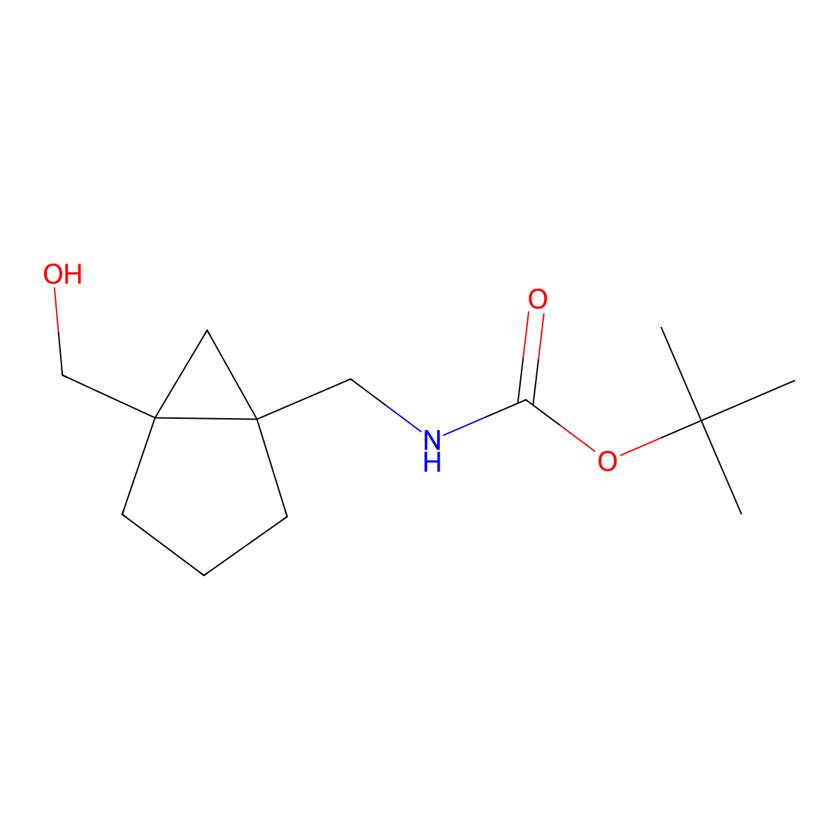 tert-butyl N-{[5-(hydroxymethyl)bicyclo[3.1.0]hexan-1-yl]methyl}carbamate molecular structure, CAS 2580234-42-8