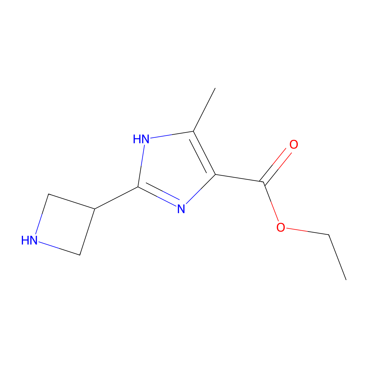 ethyl 2-(azetidin-3-yl)-4-methyl-1H-imidazole-5-carboxylate molecular structure, CAS 2580234-43-9