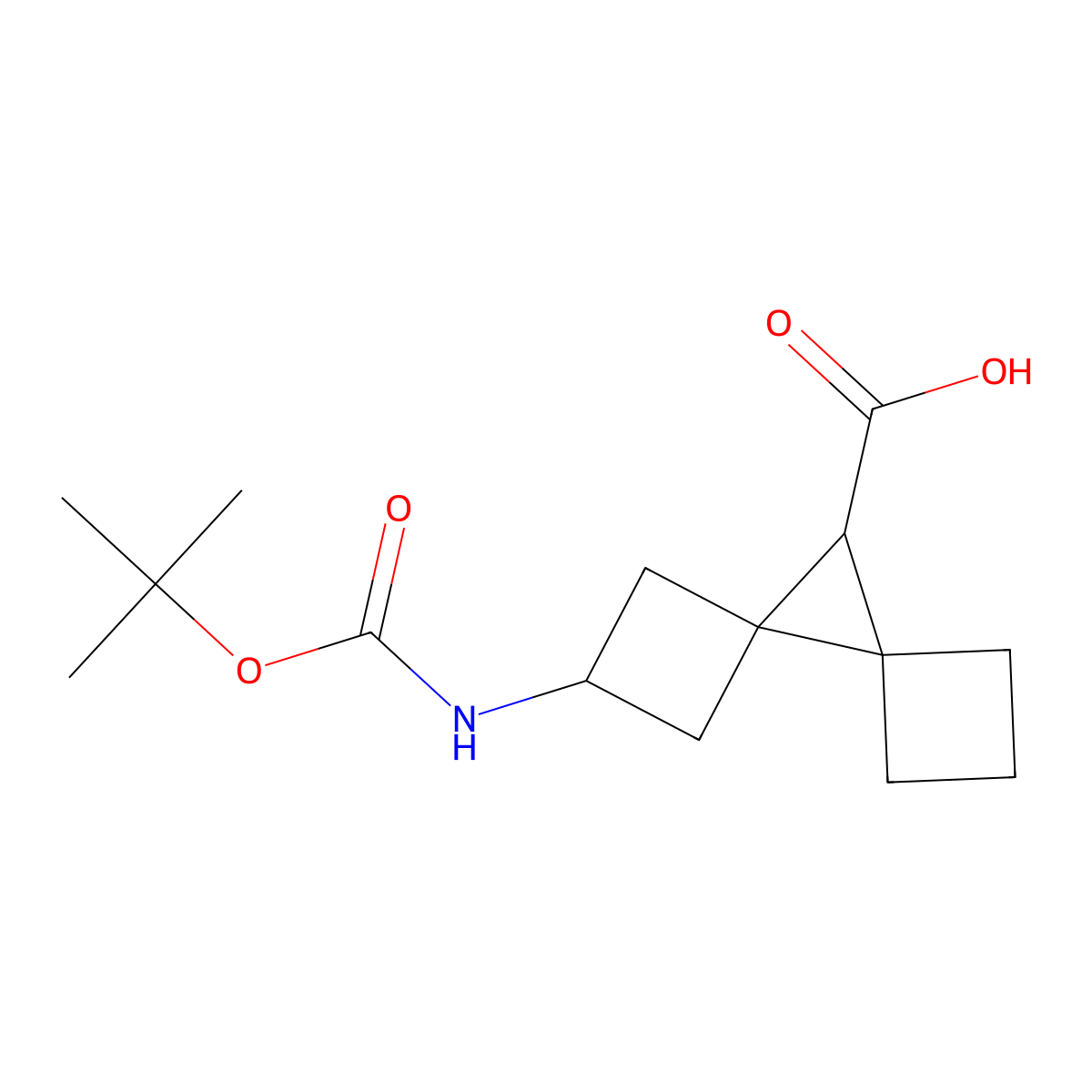 2-{[(Tert-butoxy)carbonyl]amino}dispiro[3.0.3^{5}.1^{4}]nonane-9-carboxylic acid molecular structure, CAS 2580234-45-1