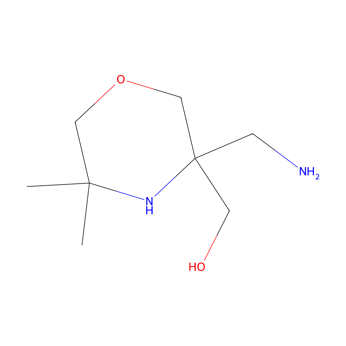 [3-(Aminomethyl)-5,5-dimethylmorpholin-3-yl]methanol molecular structure, CAS 2580234-49-5