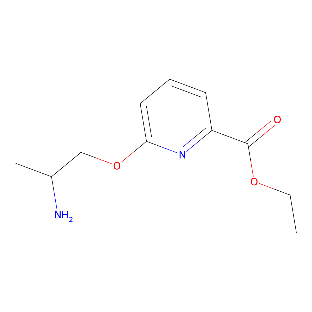 Ethyl 6-(2-aminopropoxy)pyridine-2-carboxylate molecular structure, CAS 2580234-50-8