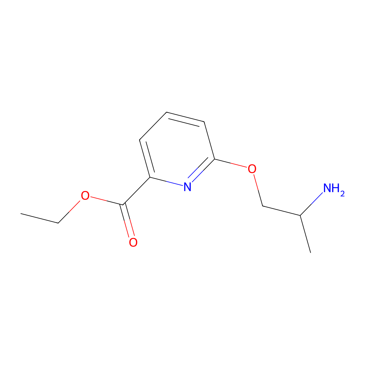 Ethyl 6-(2-aminopropoxy)pyridine-2-carboxylate molecular structure, CAS 2580234-50-8