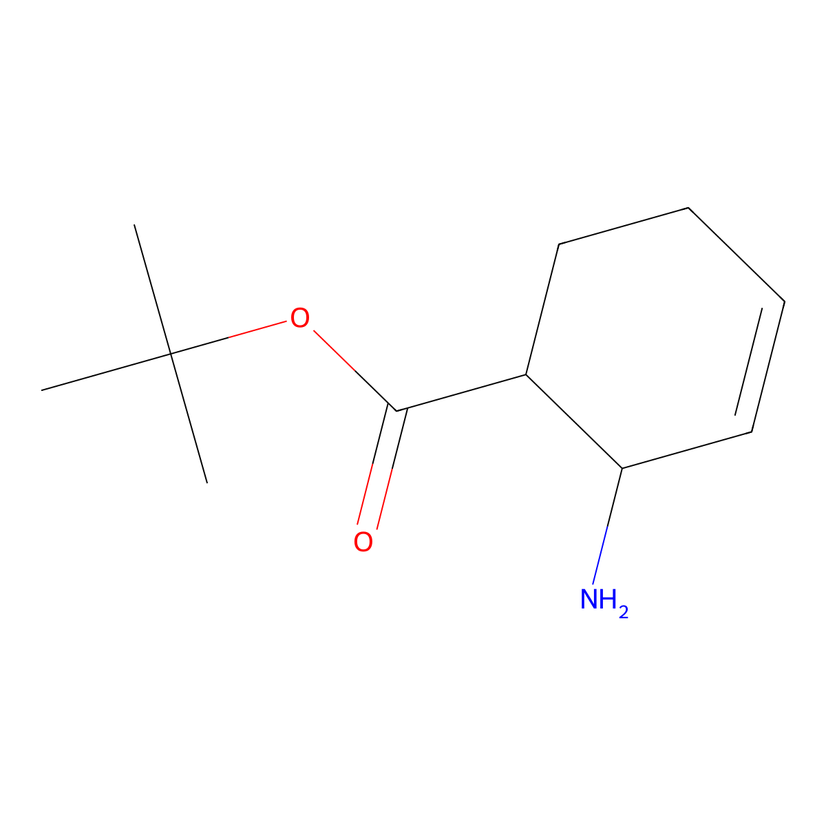Tert-butyl 2-aminocyclohex-3-ene-1-carboxylate molecular structure, CAS 2580234-51-9