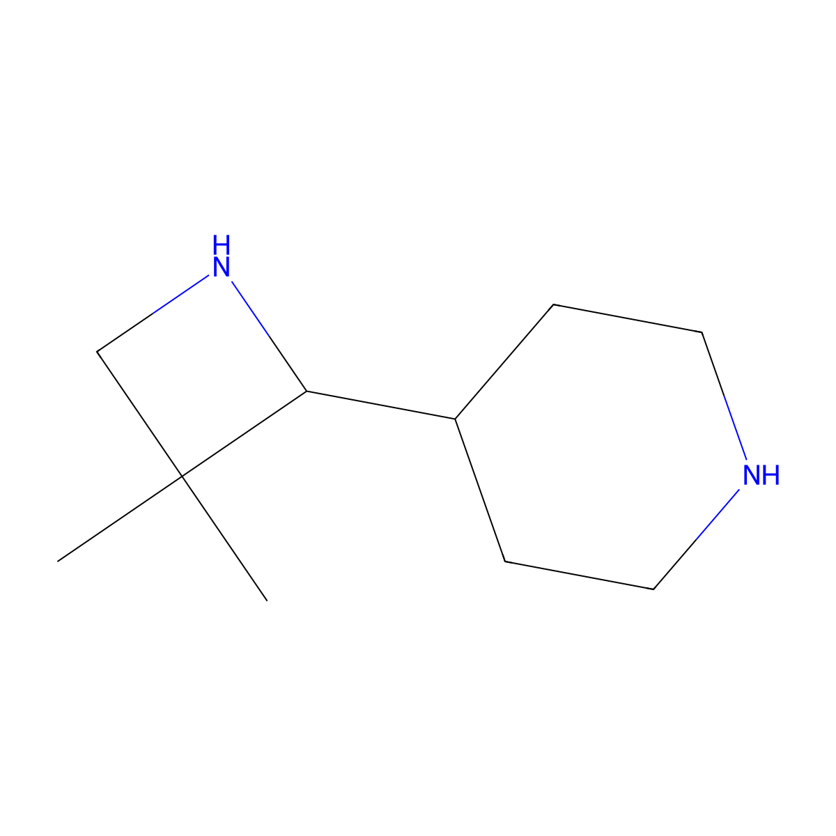 4-(3,3-Dimethylazetidin-2-yl)piperidine molecular structure, CAS 2580234-58-6