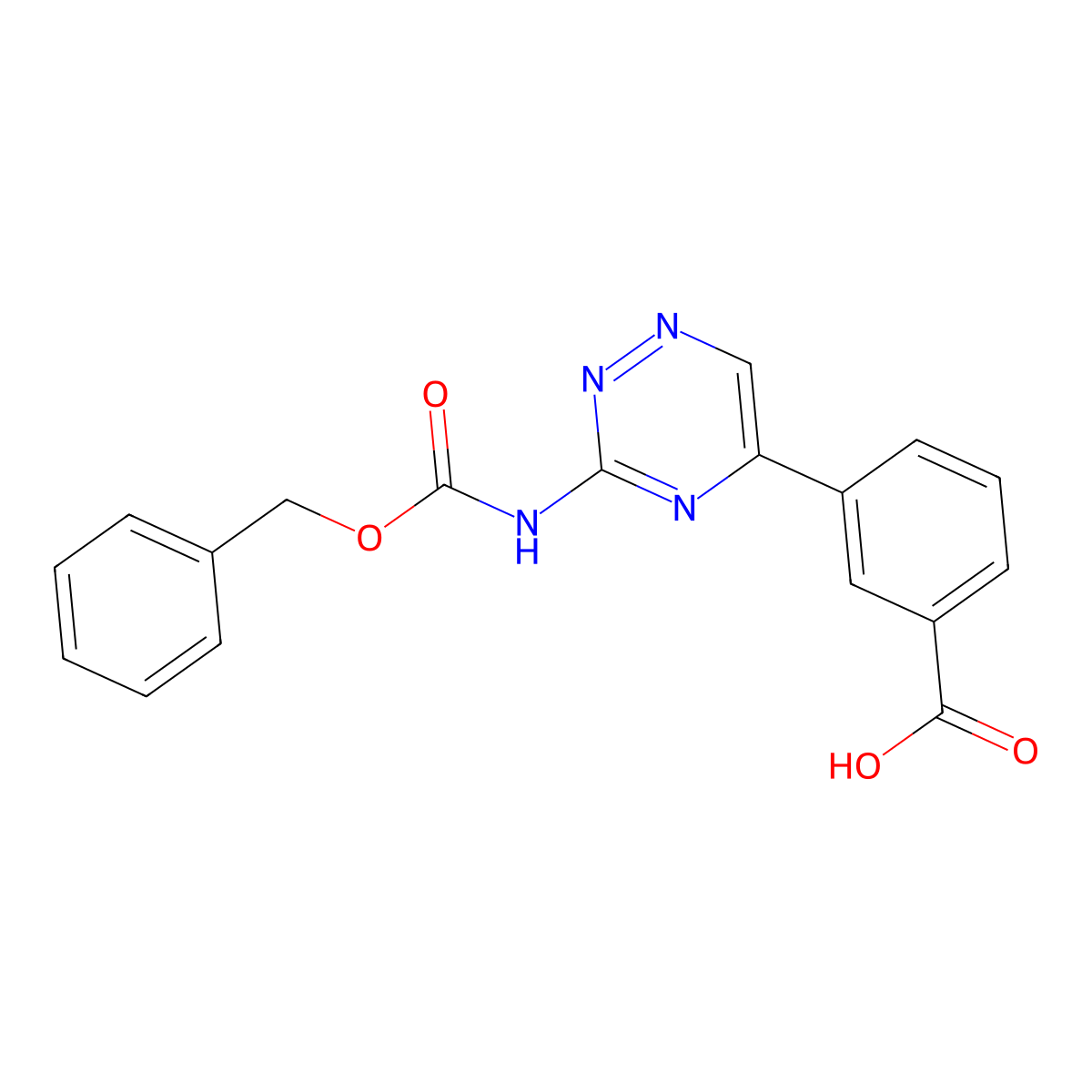 3-(3-{[(Benzyloxy)carbonyl]amino}-1,2,4-triazin-5-yl)benzoic acid molecular structure, CAS 2580234-60-0