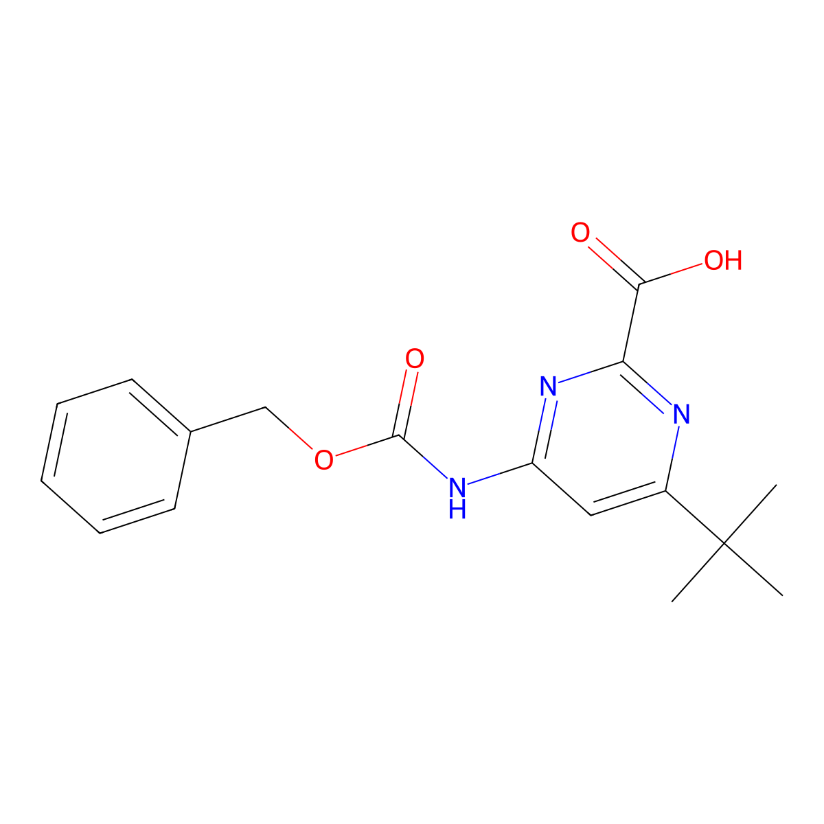 4-{[(Benzyloxy)carbonyl]amino}-6-tert-butylpyrimidine-2-carboxylic acid molecular structure, CAS 2580234-67-7