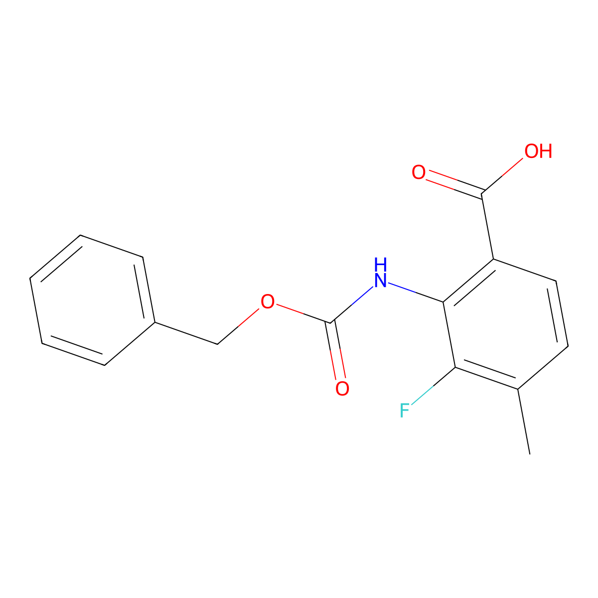2-{[(Benzyloxy)carbonyl]amino}-3-fluoro-4-methylbenzoic acid molecular structure, CAS 2580234-76-8
