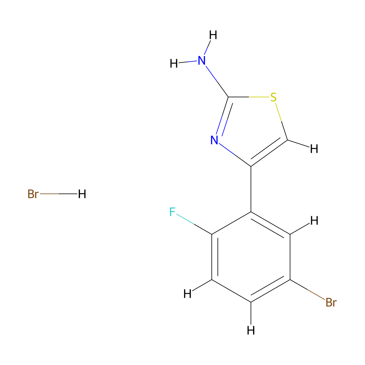 4-(5-Bromo-2-fluorophenyl)-1,3-thiazol-2-amine hydrobromide molecular structure, CAS 2580234-77-9